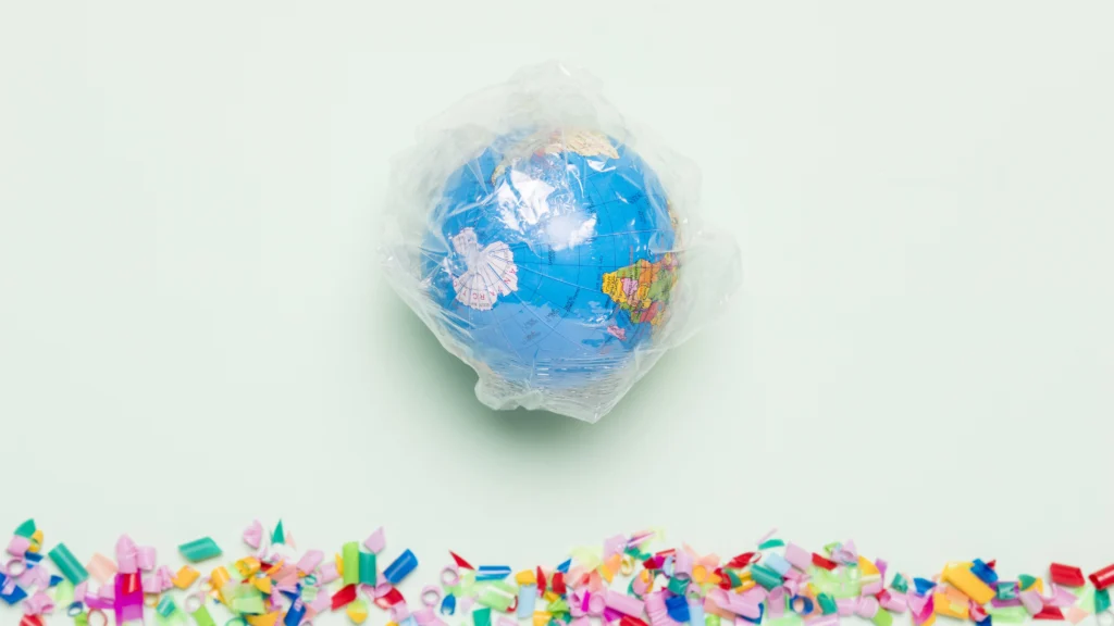 Plastic wrapped earth