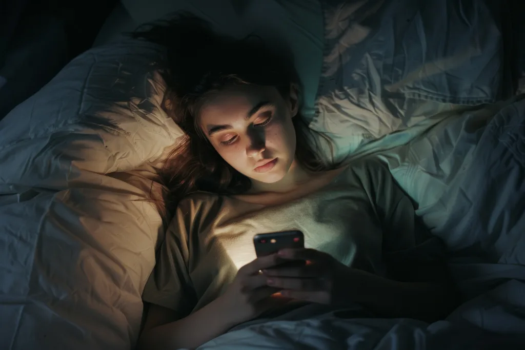 mobile usage in bed